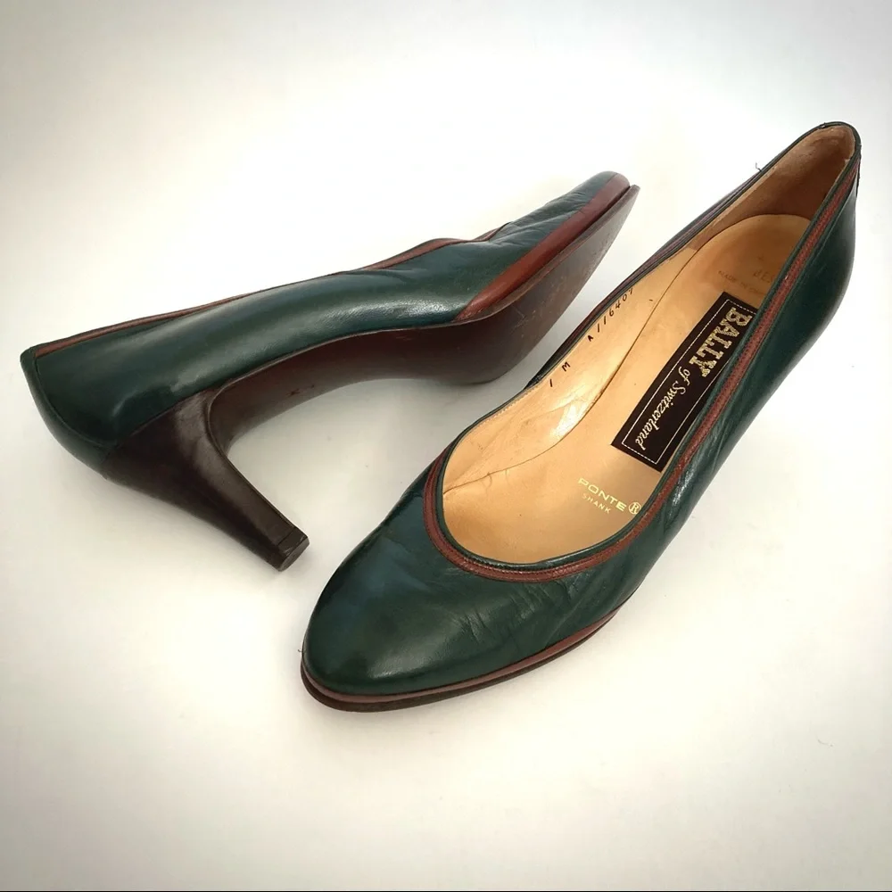 Classic: BALLY of Switzerland all Leather.Dark Green/Brown/Black Luxury Quality - Picture 5 of 8